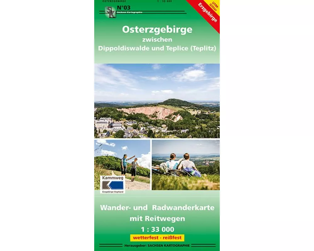 Osterzgebirge zwischen Dippoldiswalde und Teplice 1 : 33 000