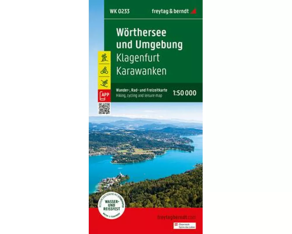 freytag & berndt Wanderkarte WK 0233 Wörthersee und Umgebung, Klagenfurt - Karawanken 1:50.000