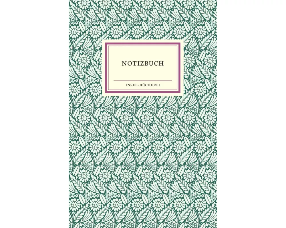 Notizbuch Insel-Bücherei »Blumendekor waldgrün«