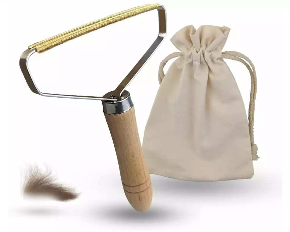 Quick Aid Fusselentferner und Tierhaarentferner mit Buchenholzgriff