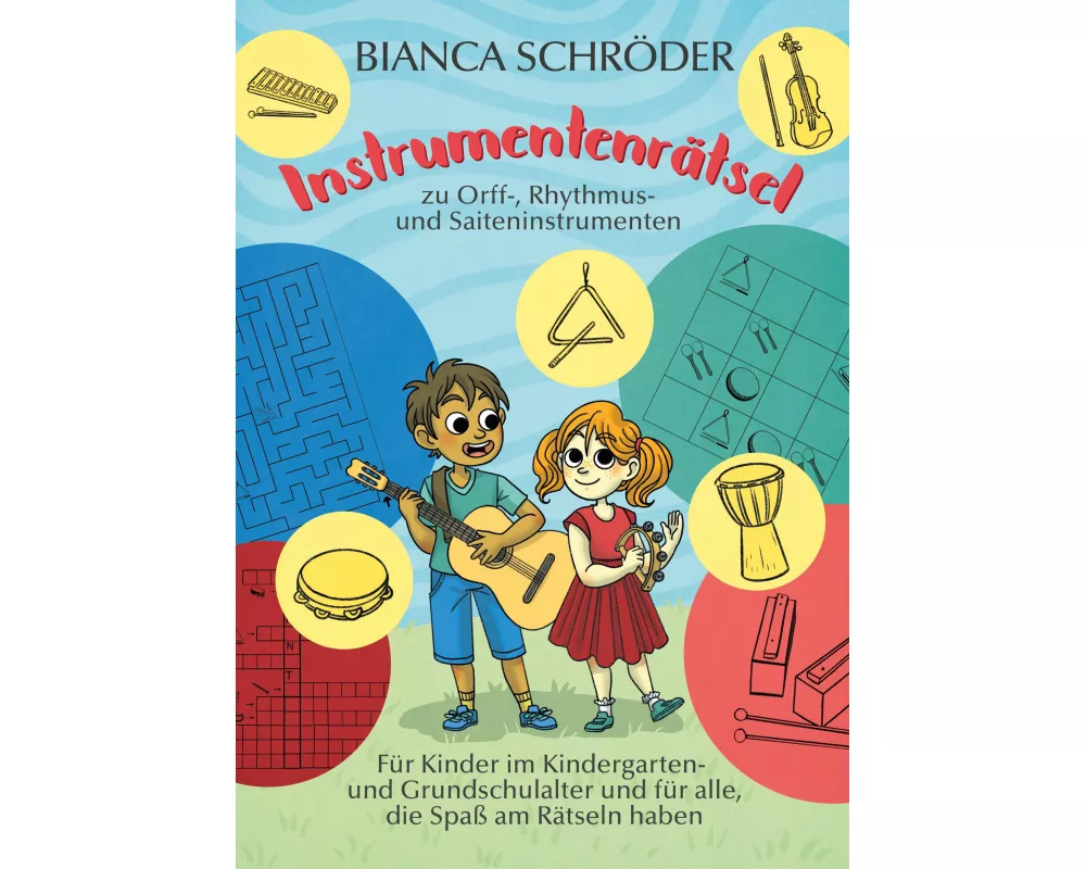 Instrumentenrätsel zu Orff-, Rhythmus- und Saiteninstrumenten