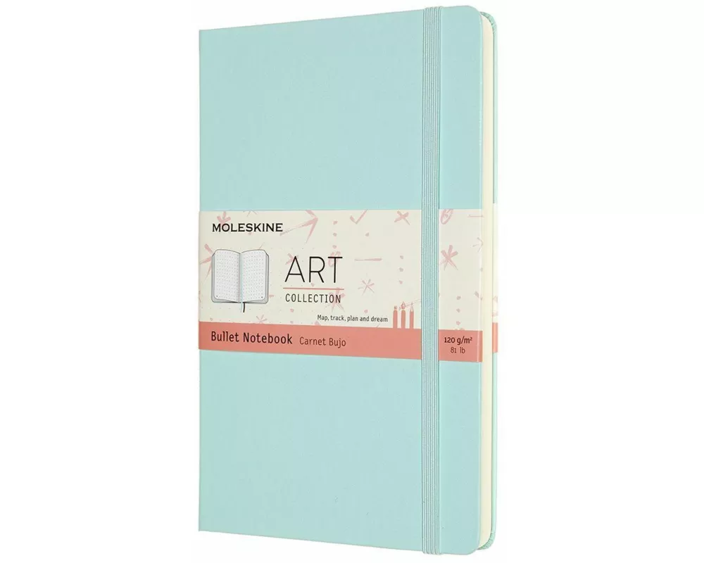 Moleskine Bullet Notizbuch Large/A5, 120G-Papier, Punktraster, Hard Cover, Aquamarine