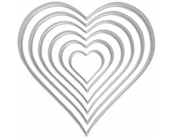Creativ Company Stanzschablone 2.5 x 3 - 10 x 11 cm, Herzen