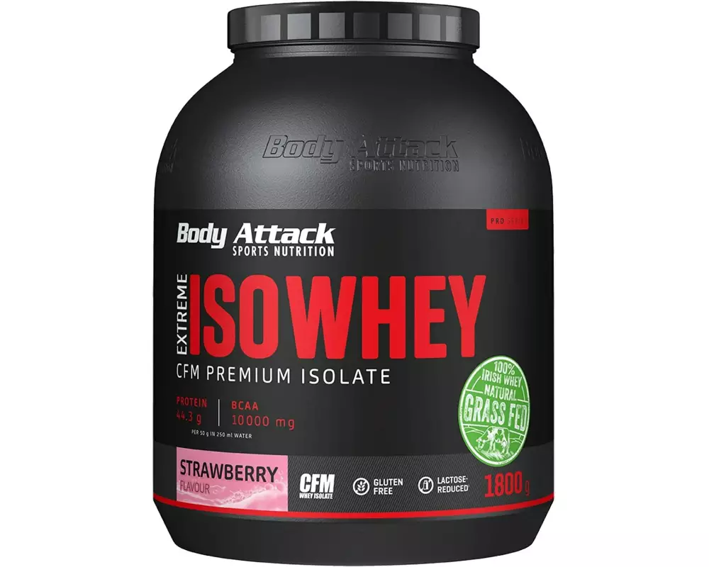 Body Attack Pulver Extreme Iso Whey Professional Erdbeere 1800 g
