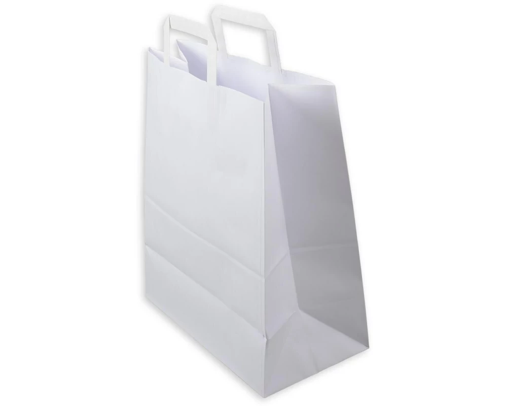 ELCO Geschenktüte mit Flachhenkel 32 x 17 x 38 cm 50 Stück, Weiss
