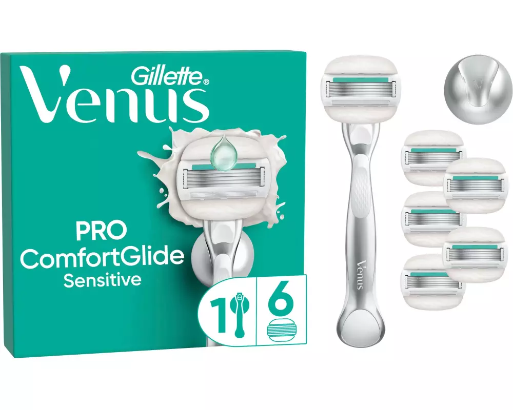 Gillette Venus Pro Comfortglide Sensitive Systemklingen 6er + Handstück