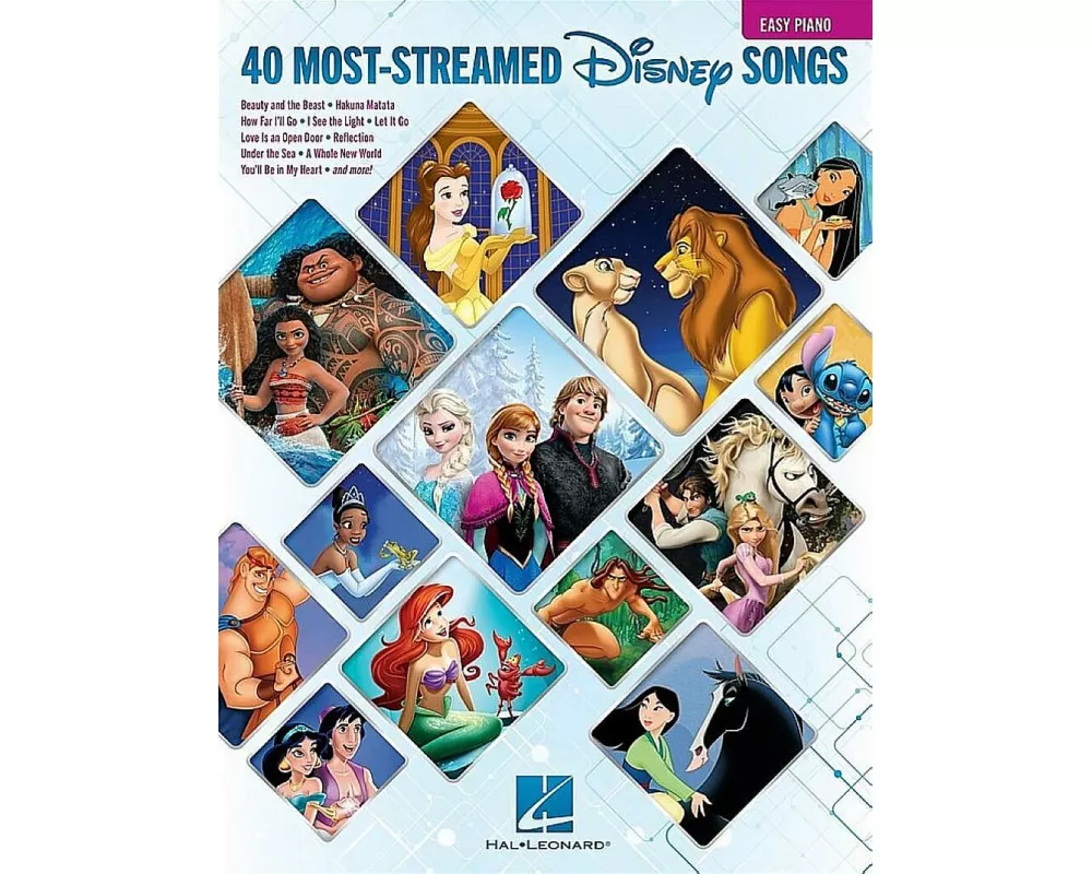The 40 Most-Streamed Disney Songs: Easy Disney Piano Sheet Music Songbook for Beginners
