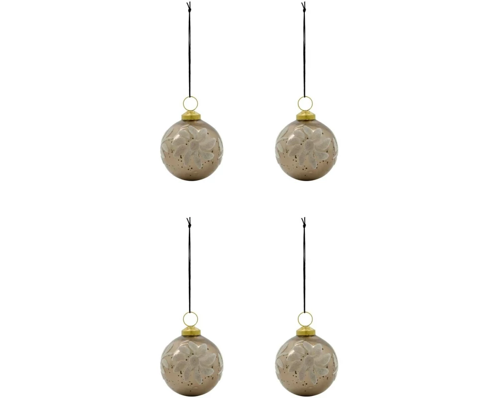 House Doctor Weihnachtskugel 4 Stück, Ø 8 cm, Sand