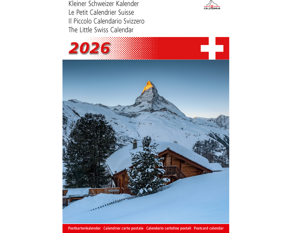 CALENDARIA Bildkalender 2026 9783036205366 Schweiz klein ML 14.8x22cm