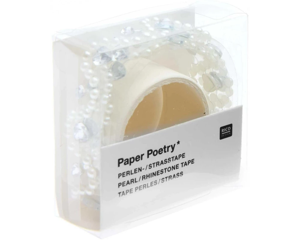 Rico Design Perlensticker Paper Poetry 50 cm, 1 Stück Silber