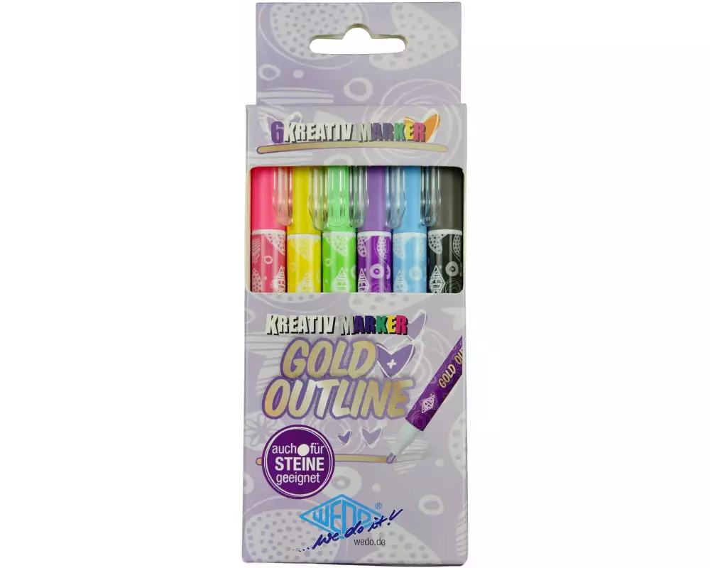 WEDO Fineliner Gold + Outline 6 Stück Mehrfarbig