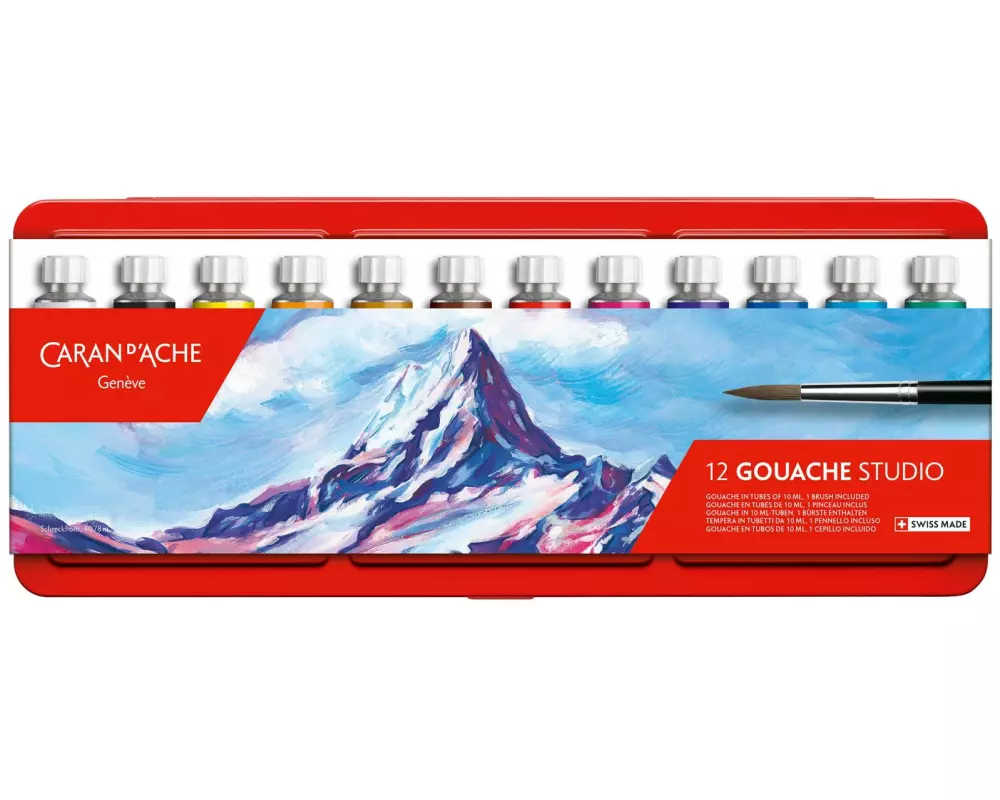 Caran d'Ache Wasserfarbe Gouache Studio 12 Tuben