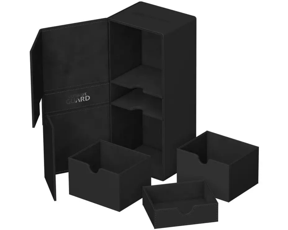 Ultimate Guard Kartenbox Twin Flip'n'Tray 266+ Xenoskin Monocolor Schwarz