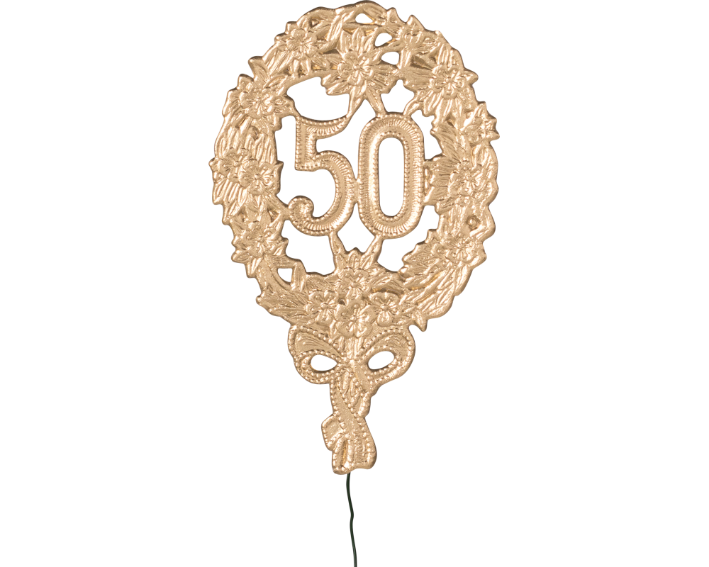 DEMMLER Deko-Zahl 50 1225500192 8x12cm gold