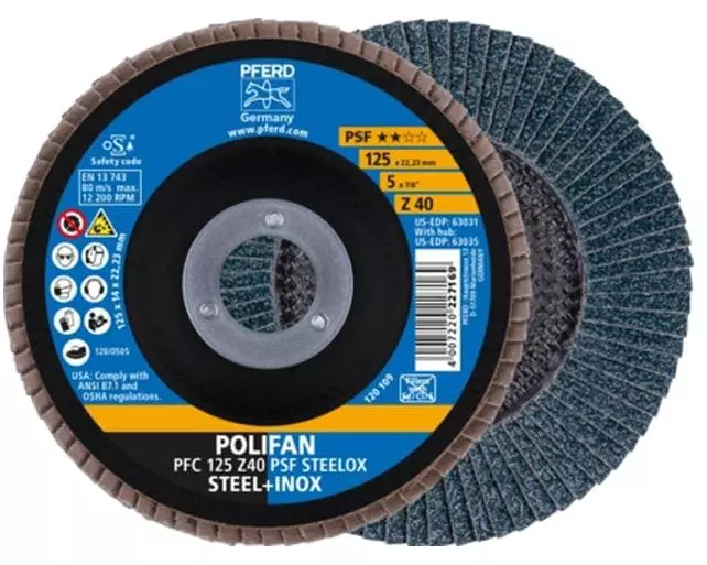 Pferd Polifan-Fächerscheiben Zirkonkorund PFC 125 x 22.23 mm Z120