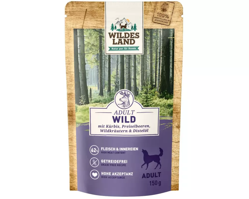 Wildes Land Nassfutter Wild mit Kürbis & Preiselbeeren 8 x 150 g