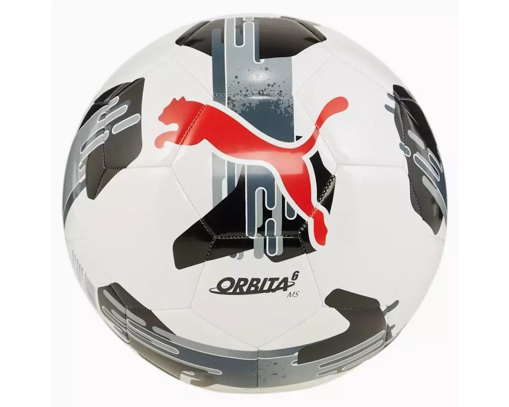 PUMA Fussball Orbita 6 MS Weiss-Schwarz, Ballgrösse: 4