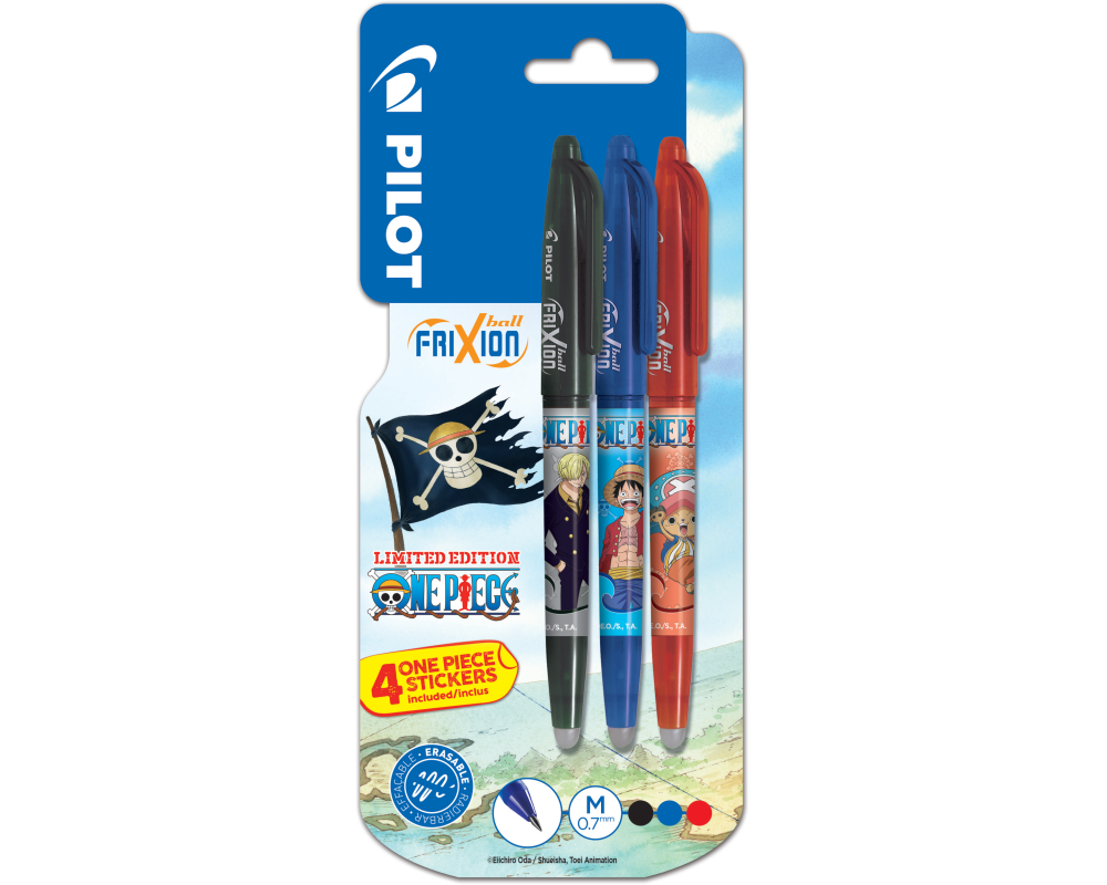 PILOT Frixion Ball OnePiece 0.7mm 150.300.96BL schwarz,rot,blau 3 Stück
