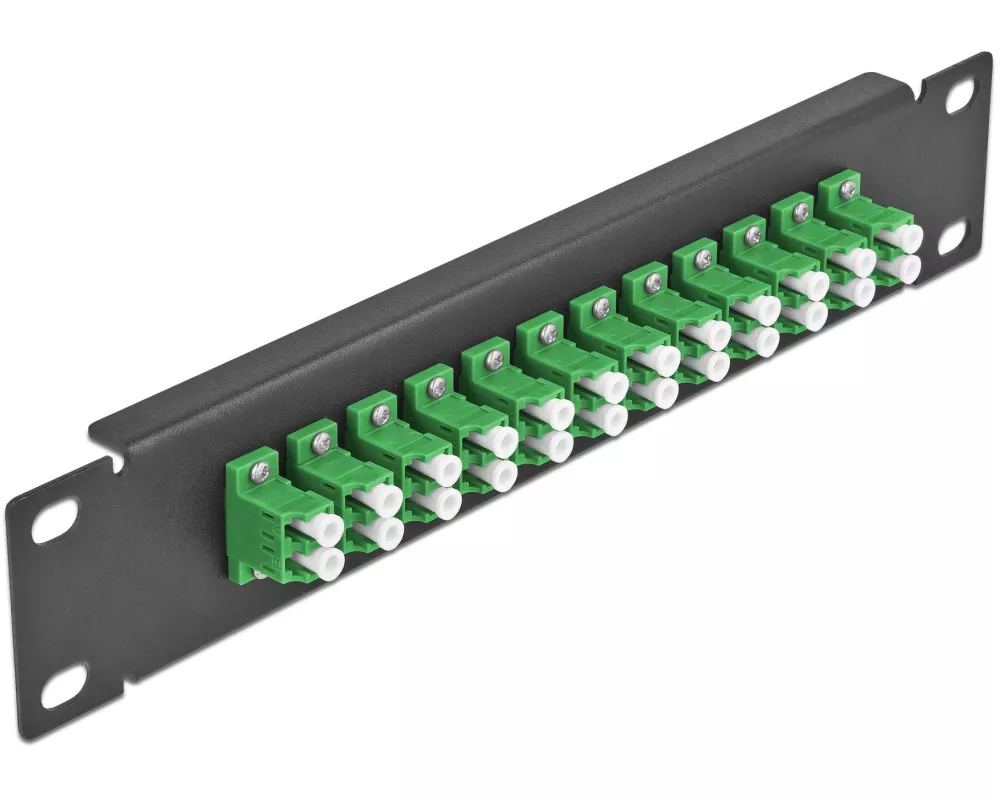 Delock Verteilerplatte 10″ LWL Patchpanel 12 Port LC Duplex schwarz