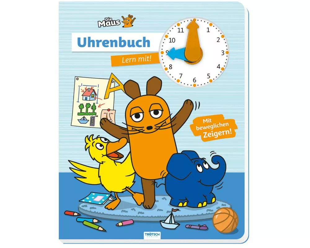 Trötsch Die Maus Uhrenbuch Lern mit! Pappenbuch