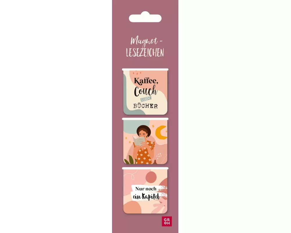 Magnetlesezeichen Kaffee, Couch und Bücher