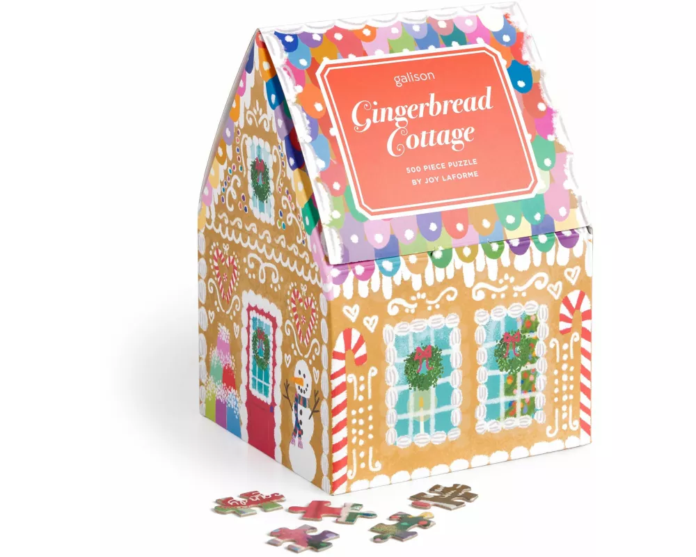Joy Laforme Gingerbread Cottage 500 Piece Puzzle In A House