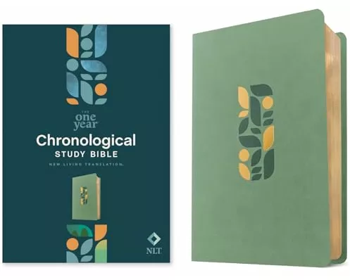NLT One Year Chronological Study Bible (Leatherlike, Sage Green Mosaic)