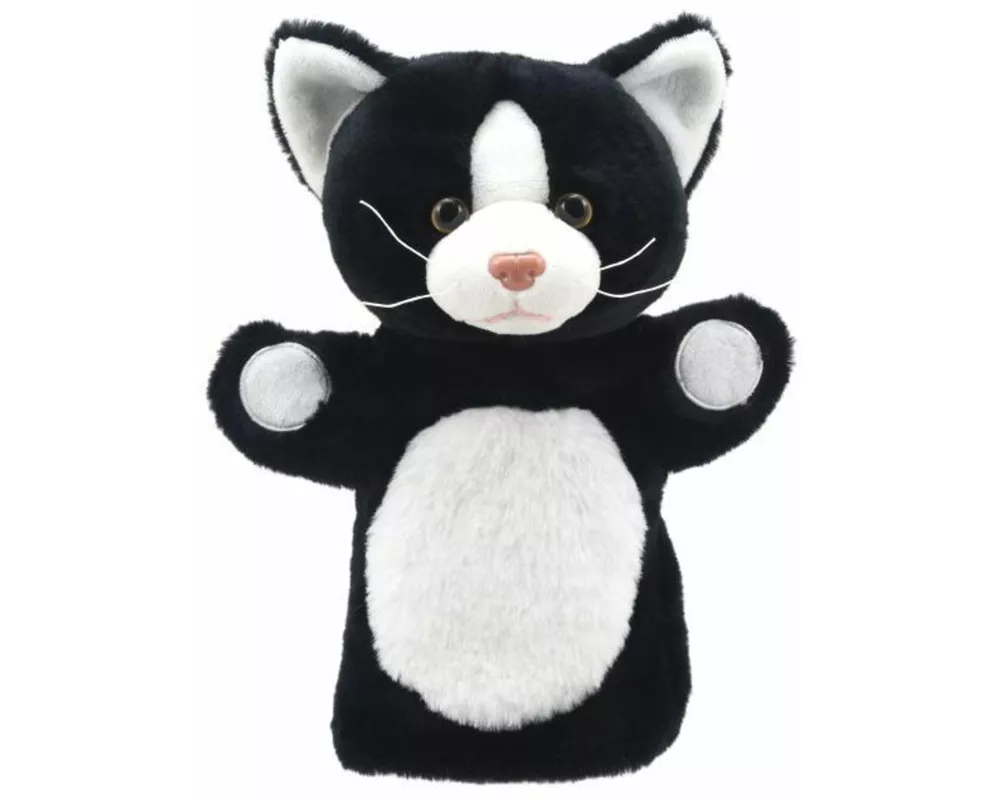 Handpuppe Katze (Schwarz und Weiß)