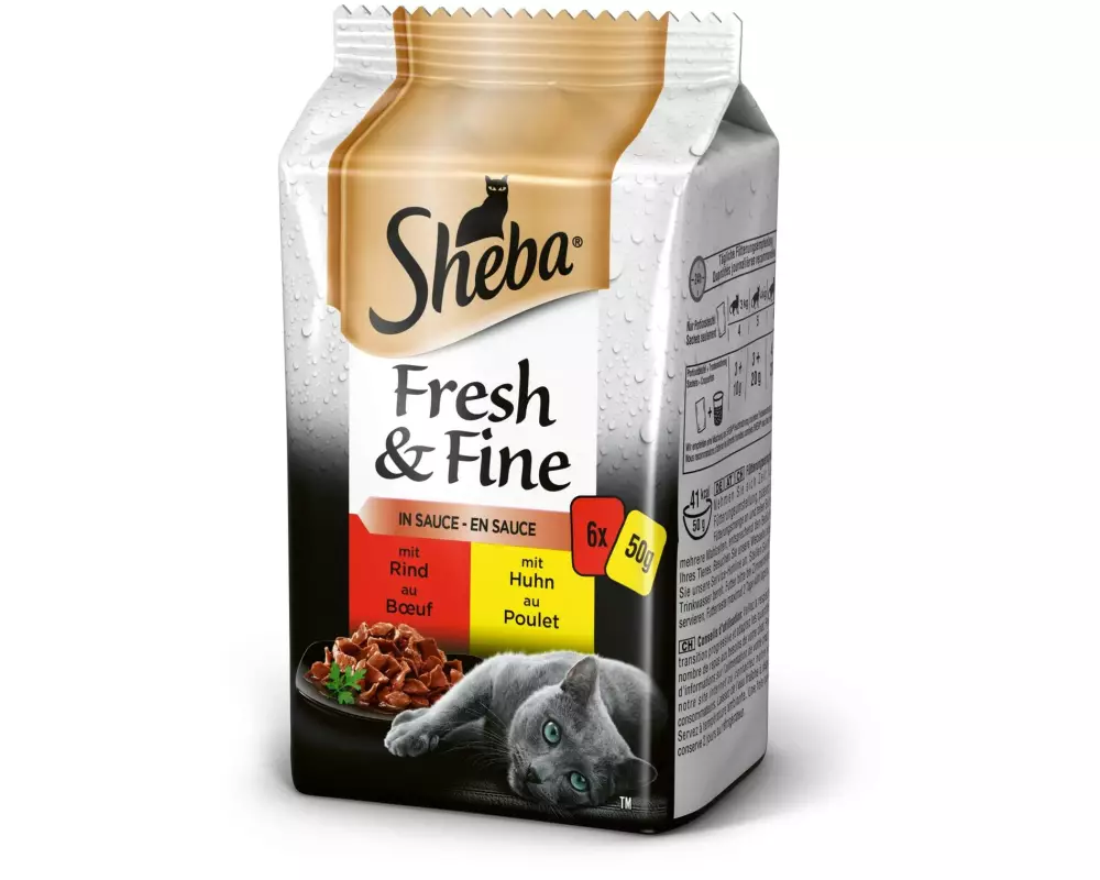 Sheba Nassfutter Fresh & Fine in Sauce Komposition, 6 x 50 g