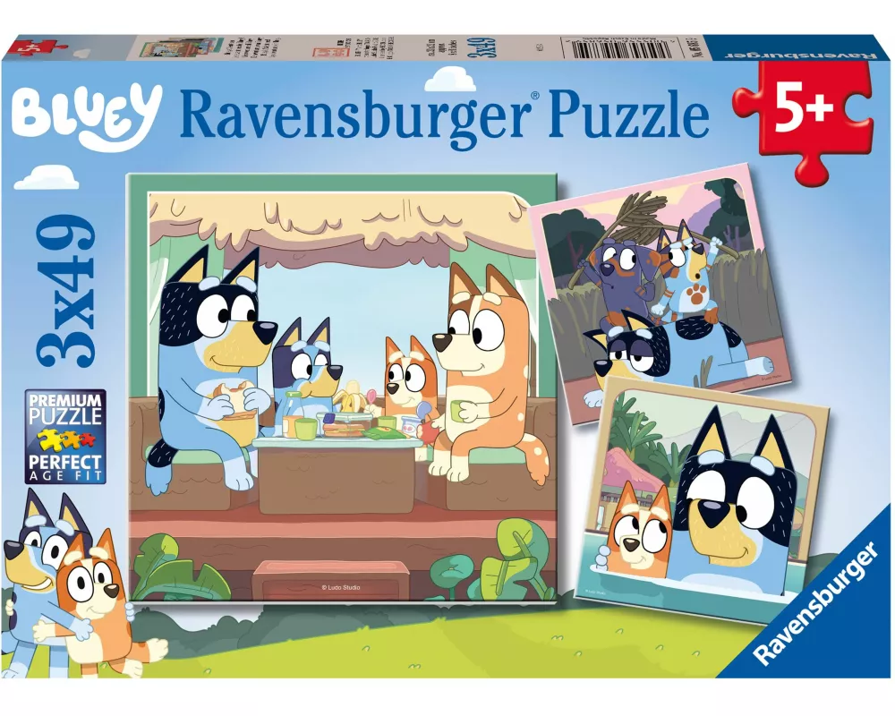 Kinderpuzzle 3x49 Teile - Blueys Abenteuer