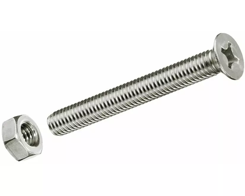 STRUCT Metrische Schrauben M 5 x 30 mm mit Muttern Edelstahl, 4 Stk