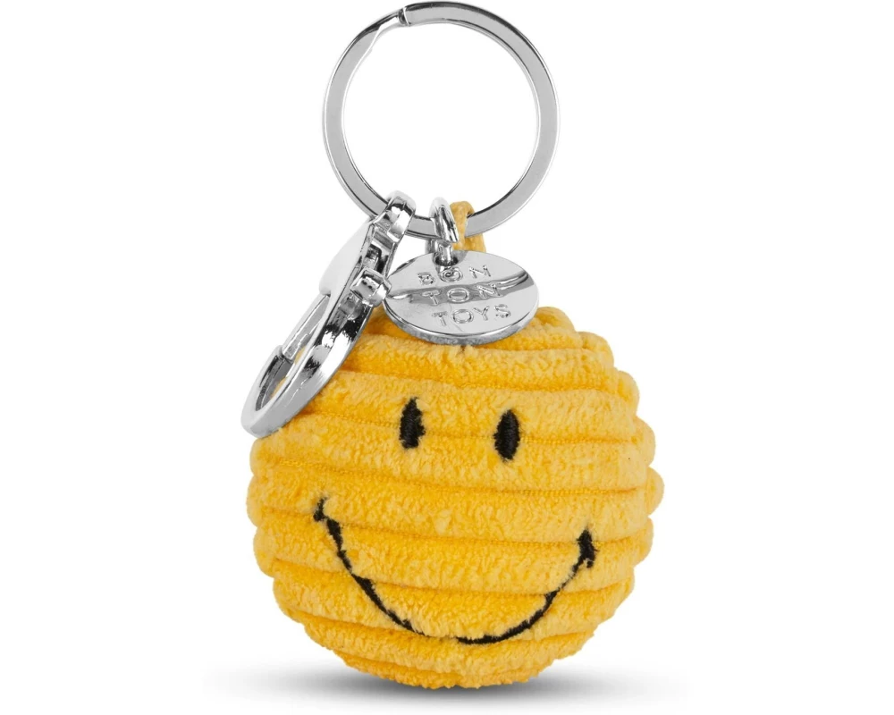 Bon Ton Toys Schlüsselanhänger Smiley ECO Kordsamt Gelb 4.5 cm