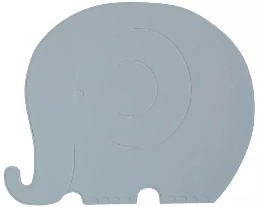 OYOY Kindertischset Henry Elephant 41 x 33 cm, Blaugrau