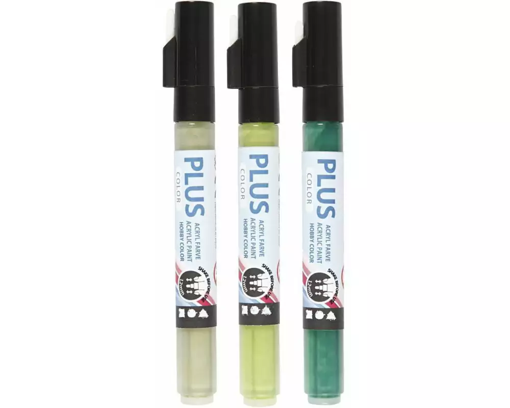 Creativ Company Acrylmarker Plus Color 3er Set, Grüntöne
