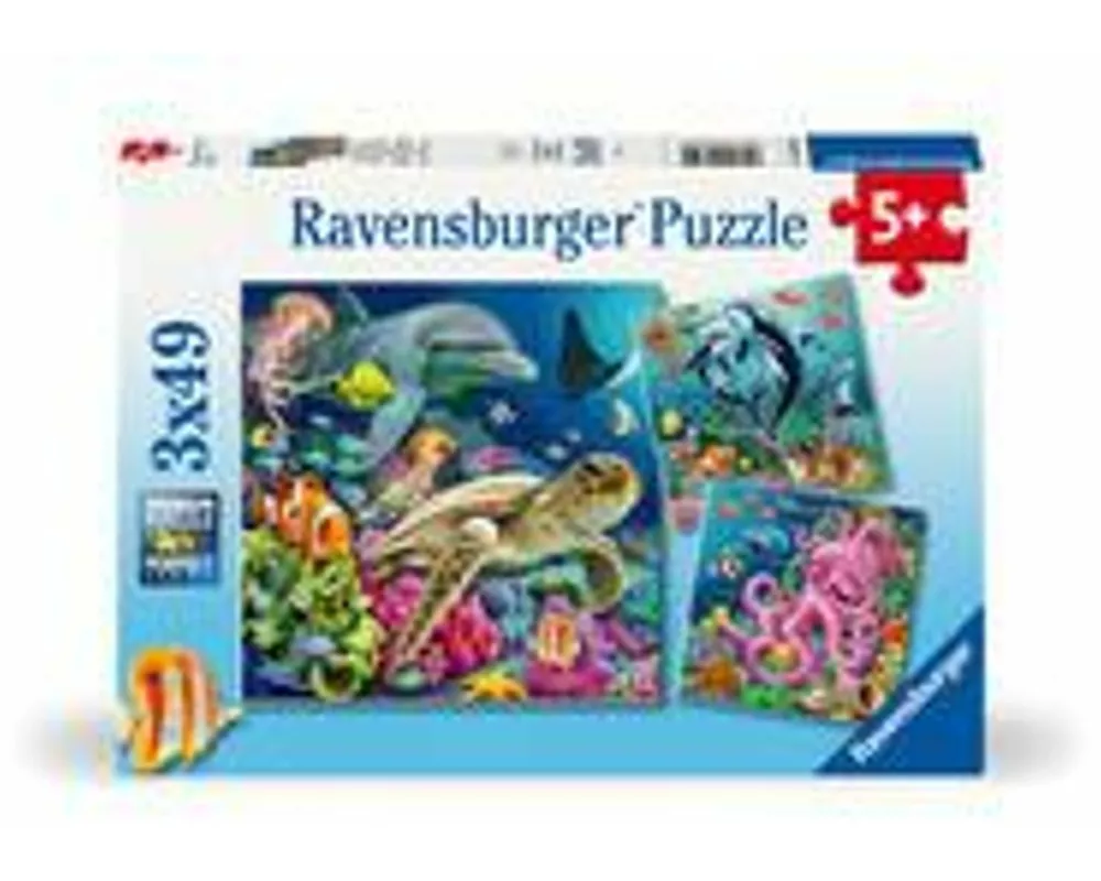 Kinderpuzzle 3x49 Teile - Bezaubernde Unterwasserwelt