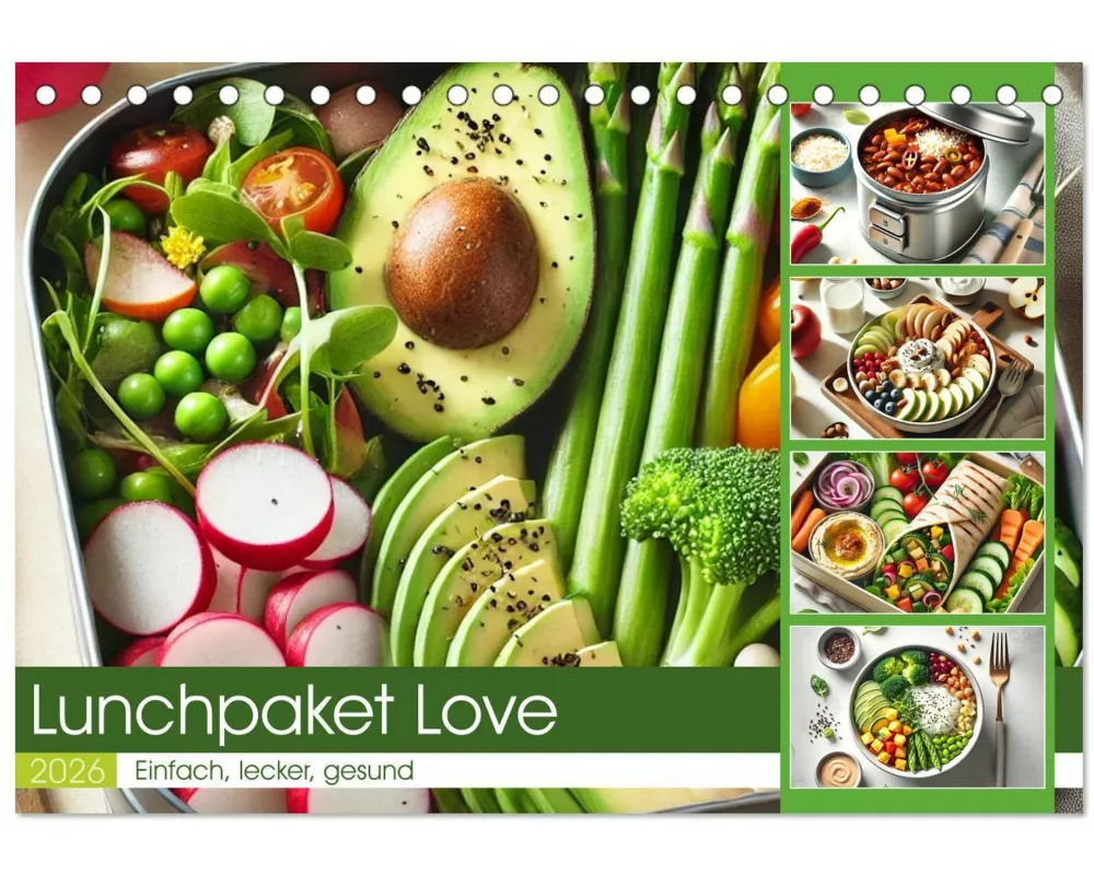 Lunchpaket Love - Einfach, lecker, gesund (Tischkalender 2026 DIN A5 quer), CALVENDO Monatskalender