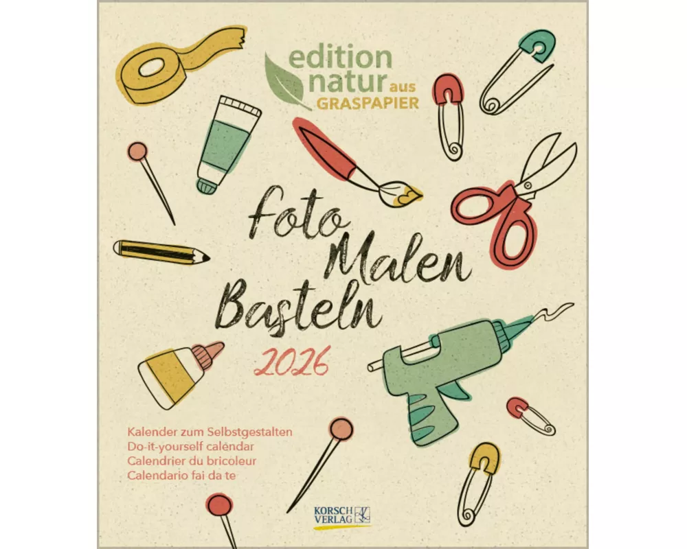 Foto-Malen-Basteln Bastelkalender Graspapier 2026