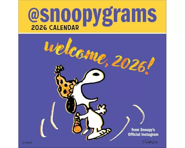 Peanuts: @Snoopygrams 2026 Mini Wall Calendar