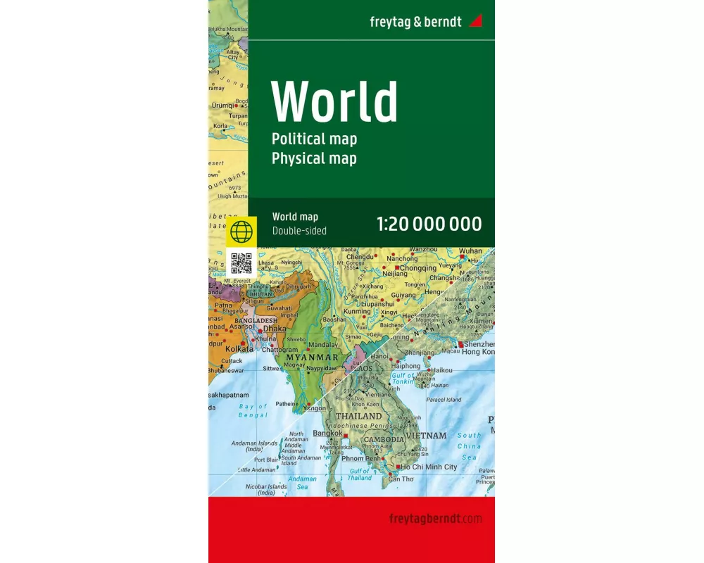 freytag & berndt Straßenkarte World map, political - physical 1:20 Mio