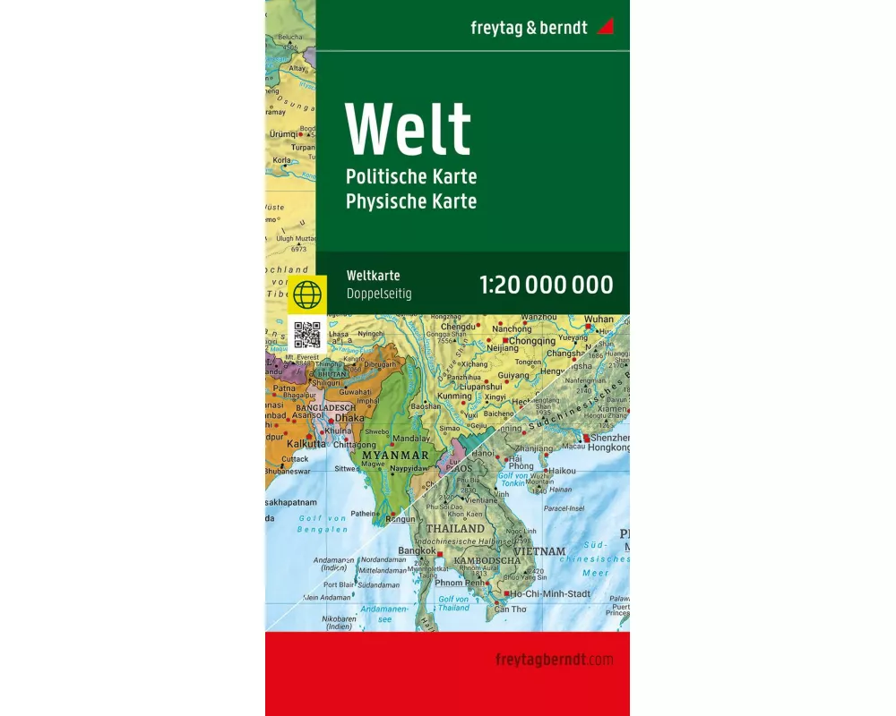 Weltkarte, politisch - physisch, 1:20.000.000, gefaltet, freytag & berndt