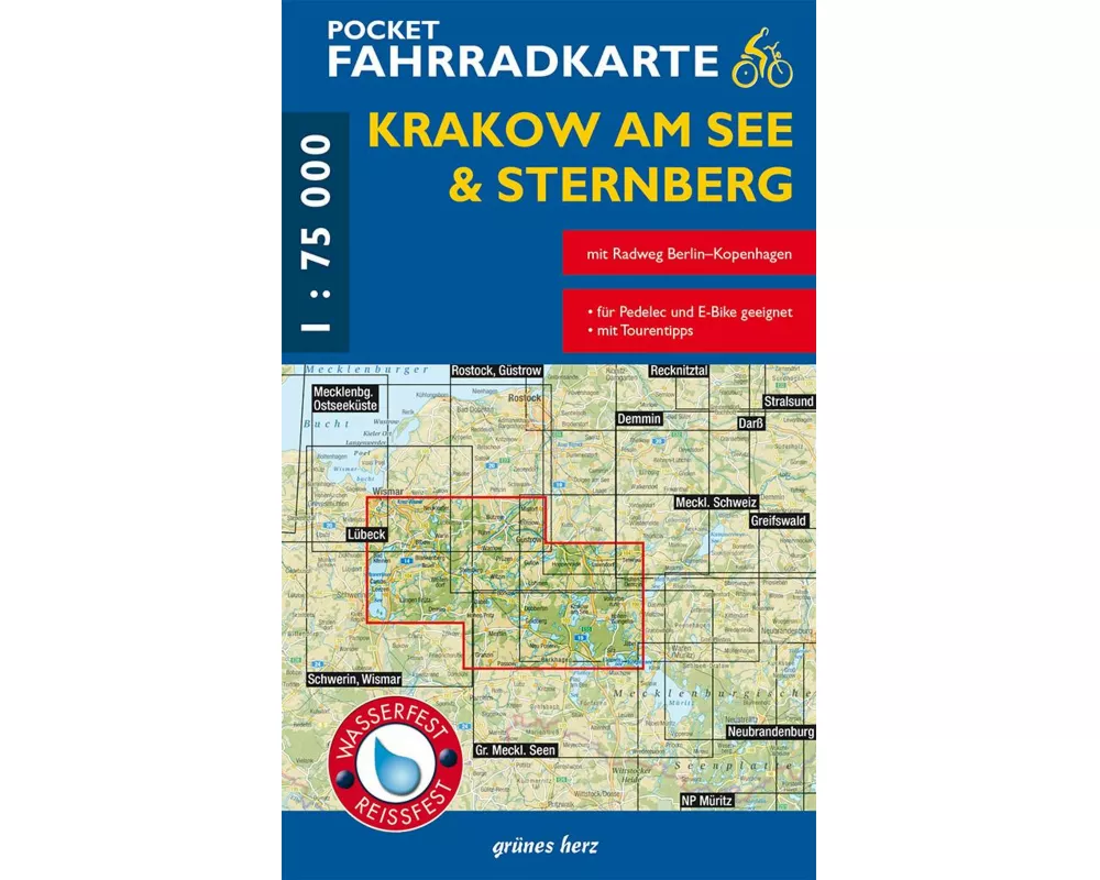 Pocket-Fahrradkarte Krakow am See & Sternberg