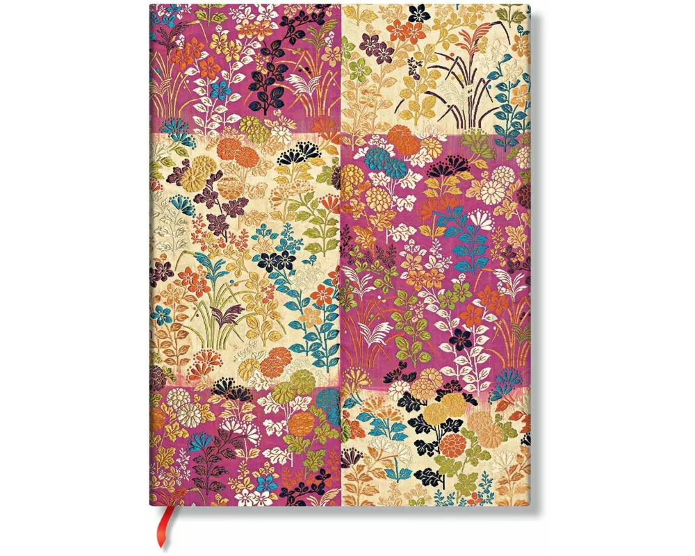 Kara-ori Pink (Japanese Kimono) Midi Unlined Softcover Flexi Journal (Elastic Band Closure)