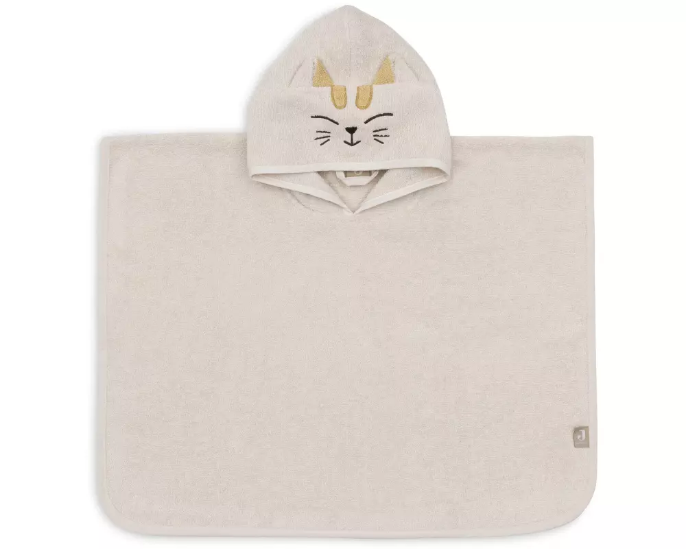 Jollein Baby-Kapuzentuch Charlie Cat 75 x 75 cm, Sand
