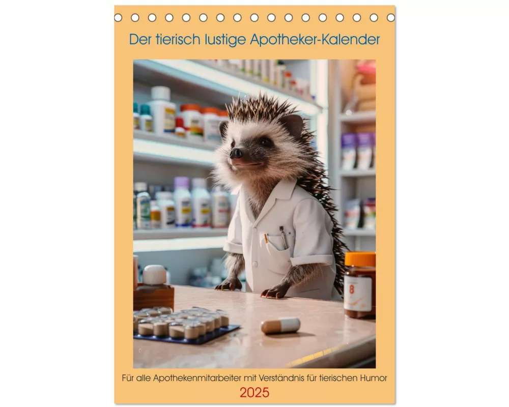 Der tierisch lustige Apotheker-Kalender (Tischkalender 2025 DIN A5 hoch), CALVENDO Monatskalender