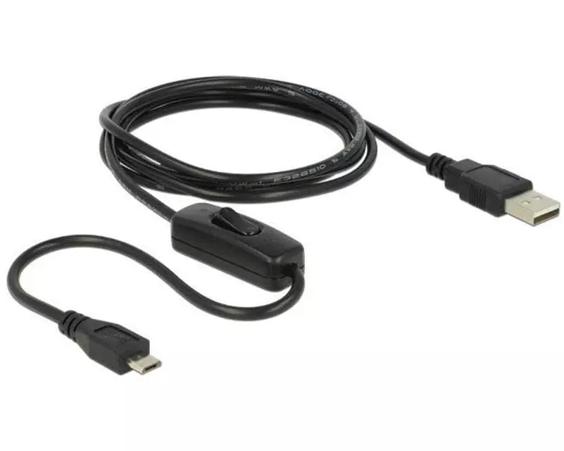 Delock USB 2.0-Stromkabel mit Schalter USB-A - Micro-USB B 1.5 m