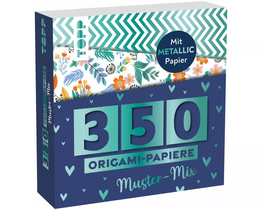 350 Origami-Papiere - Muster-Mix