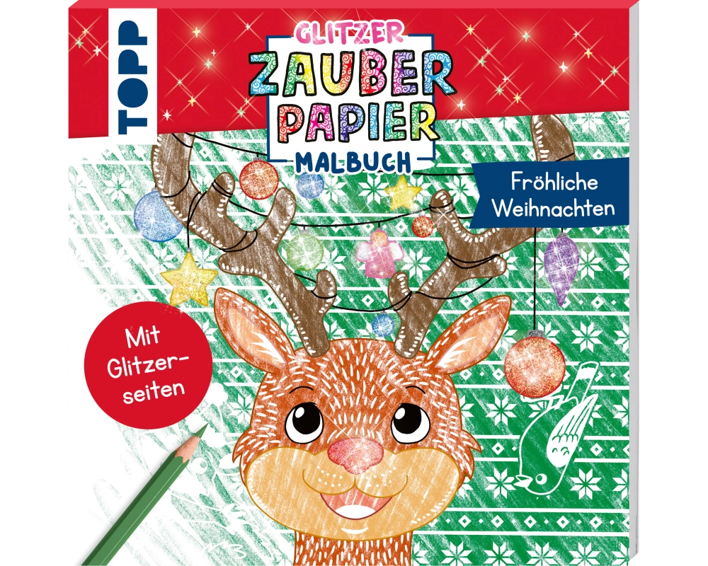 Glitzer Zauberpapier Malbuch Fröhliche Weihnachten