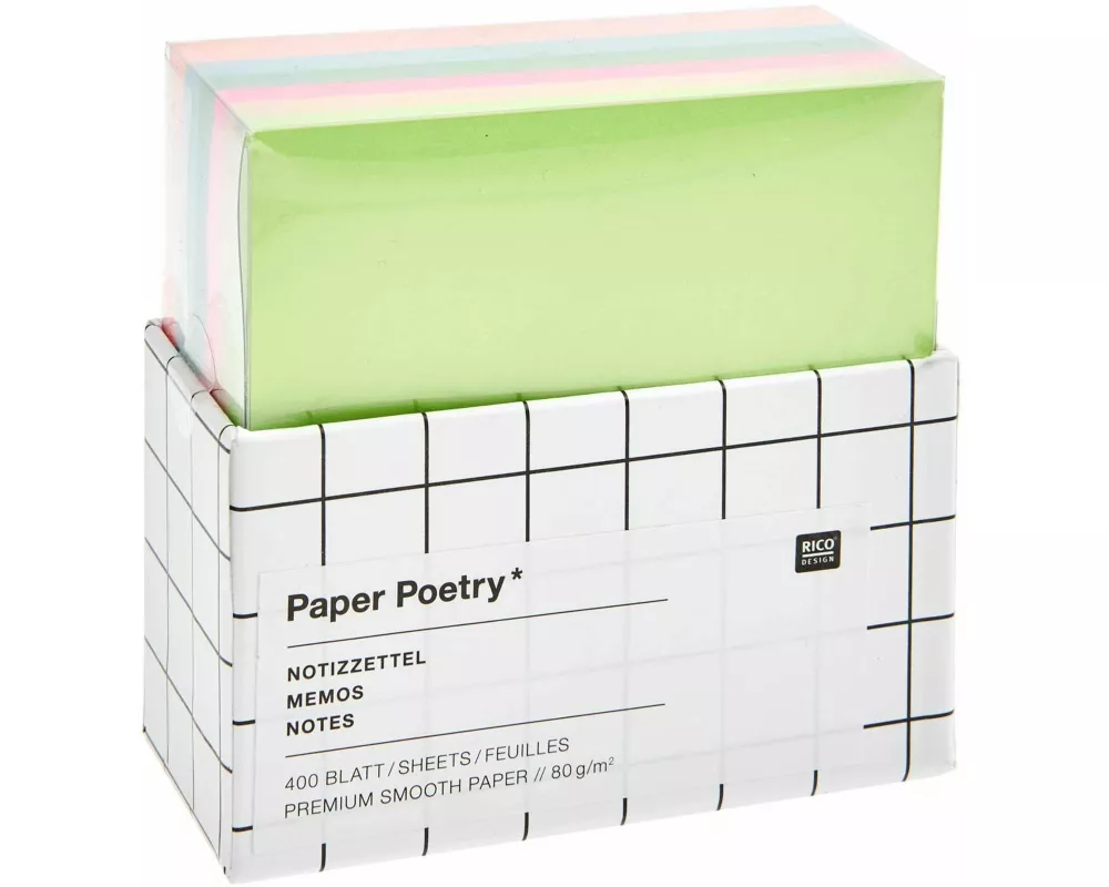 Notizzettel-Box Multicolor, FSC MIX, 400 Blatt, 9 x 9 cm