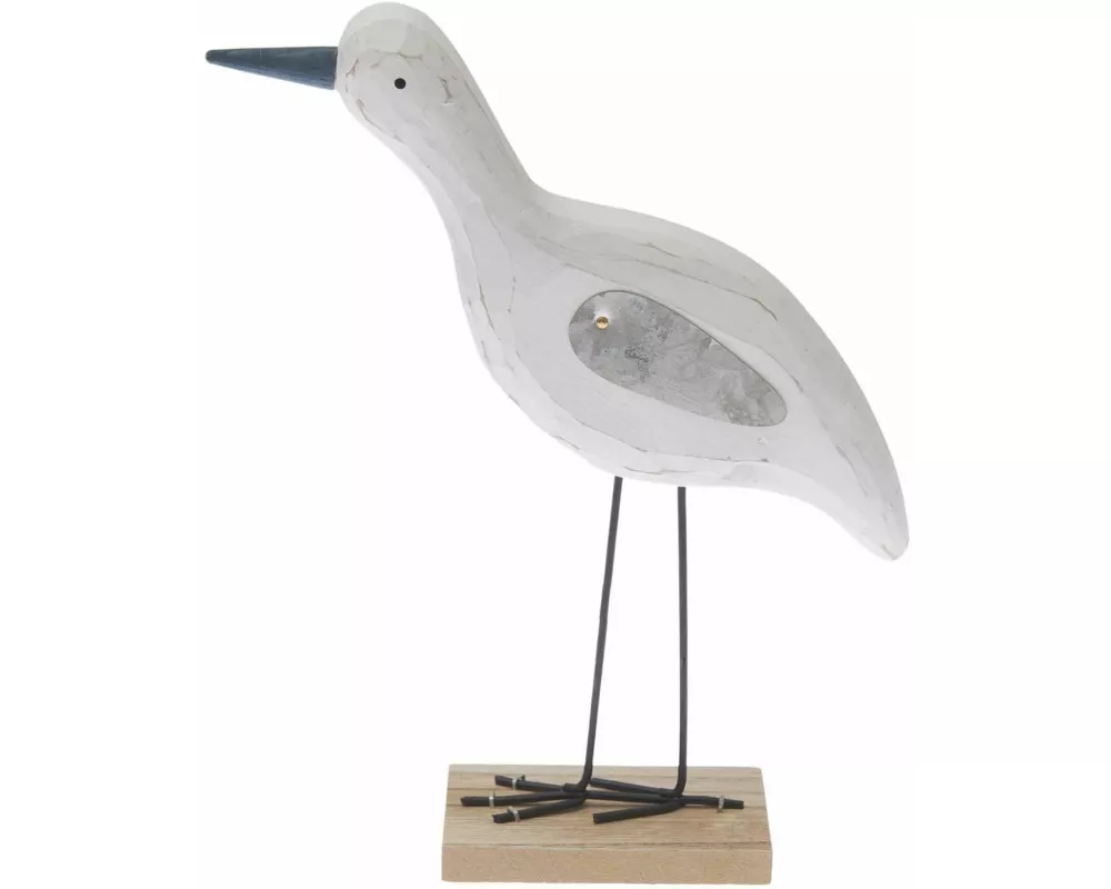Holz Aufsteller Möwe, mit Metall-Flügeln, Weiß, 20 x 12 x 5 cm