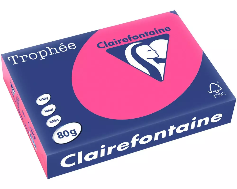 Clairefontaine Kopierpapier Trophée A4, 80 g/m², Neonrosa, 500 Blatt